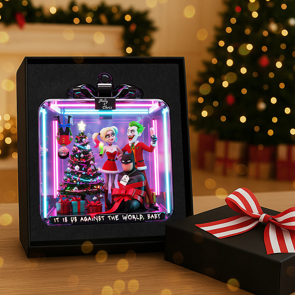 "It is Us Against the World, Baby" - Mischievous Couple Personalized Christmas Ornament - Custom Gift for Couples Ornament PopCulturePrints