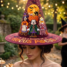Load image into Gallery viewer, “It’s a magical Halloween!” - Personalized Mystical Quilted Witch Hat - Custom Gift for Witch Lovers &amp; Halloween Fans
