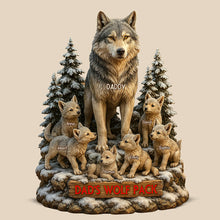 Load image into Gallery viewer, “A Father’s Love is Wild” - Dad&#39;s Wolf Pack Acrylic Plaque - Personalized Gift for Dad, Grandpa &amp; Family Shaped Plaques PopCulturePrints
