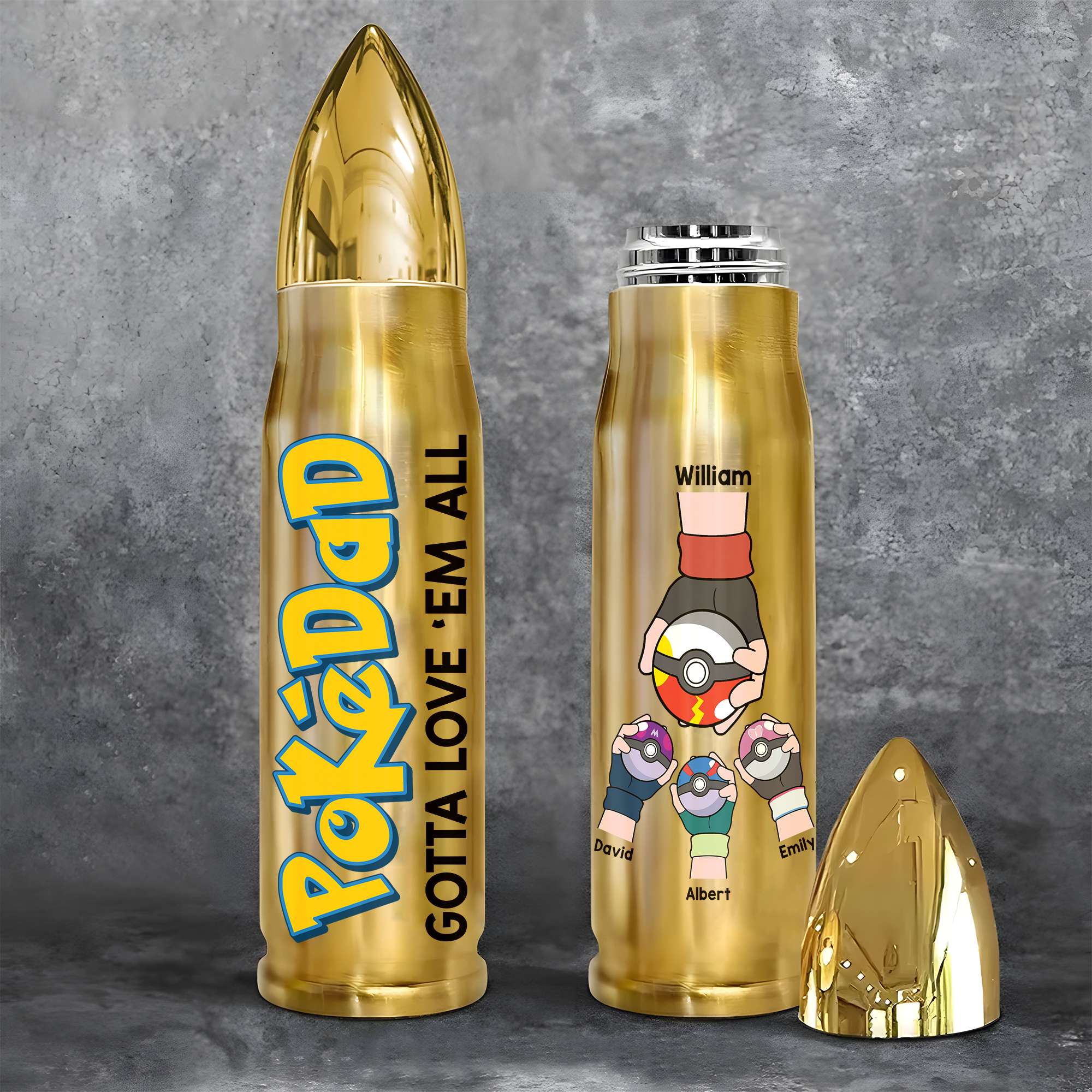 Personalized Bullet Tumbler for Dad - PokéDad Collection