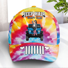 Load image into Gallery viewer, Jeep Hair Don&#39;t Care Personalized Tie-Dye Cap
