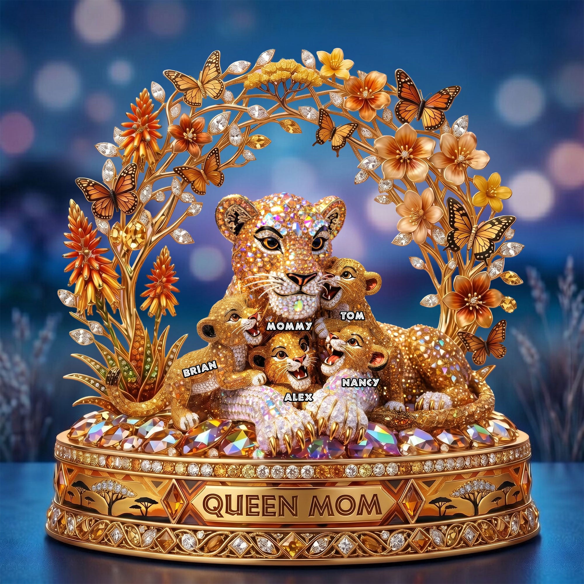 "The Majestic Love of a Queen Mom" - Shimmering Acrylic Plaque, Personalized Gift for Mom, Grandma, and Loved Ones Shaped Plaques PopCulturePrints