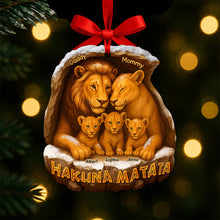 Load image into Gallery viewer, Hakuna Matata Family Christmas Ornament - Personalized Family Gift, Custom Keepsake for Parents and Kids Ornament PopCulturePrints
