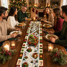 Load image into Gallery viewer, “Celebrate the Season with Joy” - Festive Winter Quilted Table Runner - Personalized Gifts for Christmas
