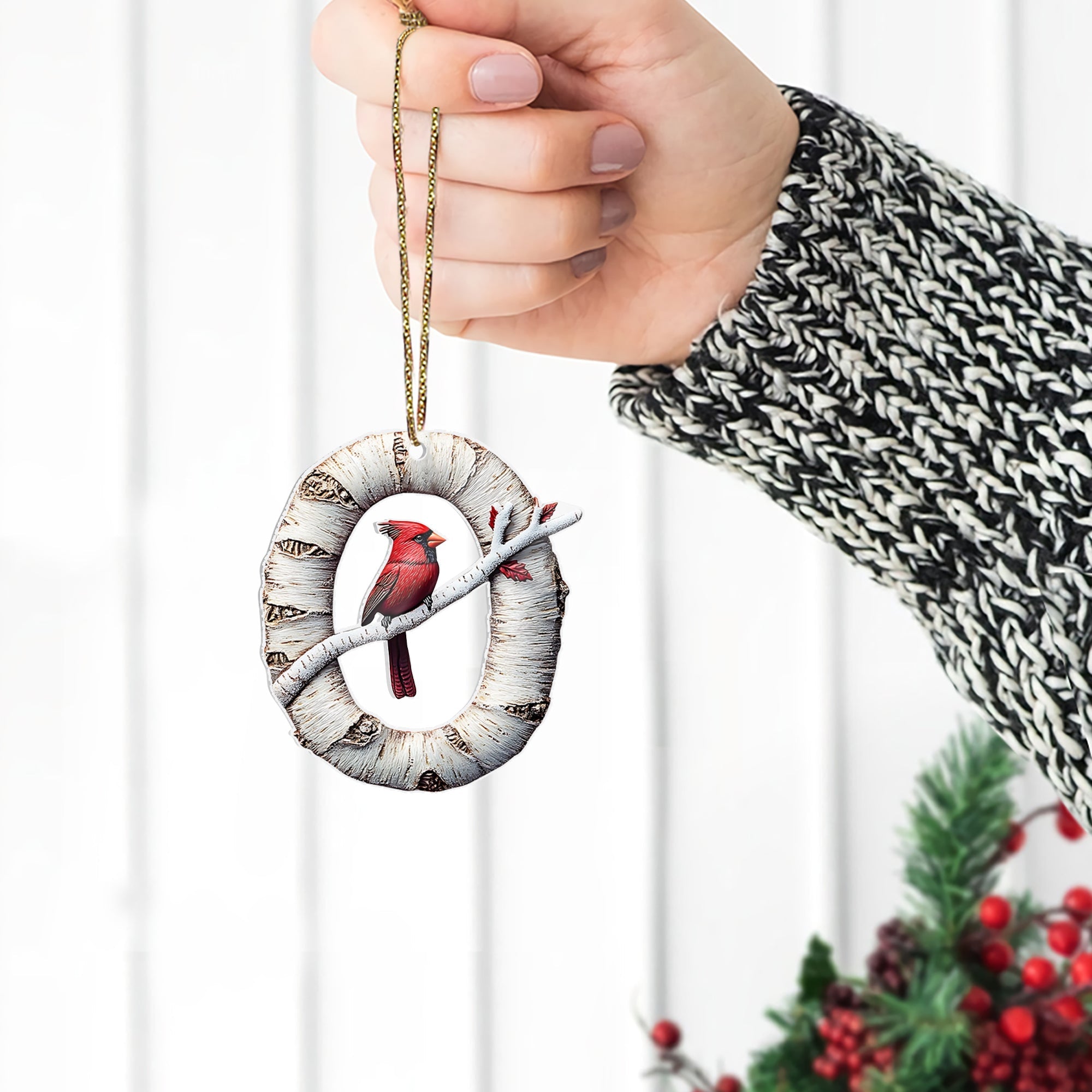 Personalized Cardinal Alphabet Christmas Ornaments Ornament PopCulturePrints