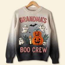 Load image into Gallery viewer, “Join the Boo Crew!” - Personalized Cute Grandma&#39;s Ugly Sweater, Perfect Gift for Grandma and Loved Ones Ugly Christmas Sweater PopCulturePrints
