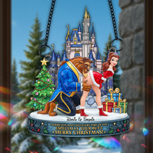 Load image into Gallery viewer, Adore You &amp; Love Every Part - Cheeky Kiss Couple Suncatcher - Personalized Christmas Gift for Couples Ornament PopCulturePrints
