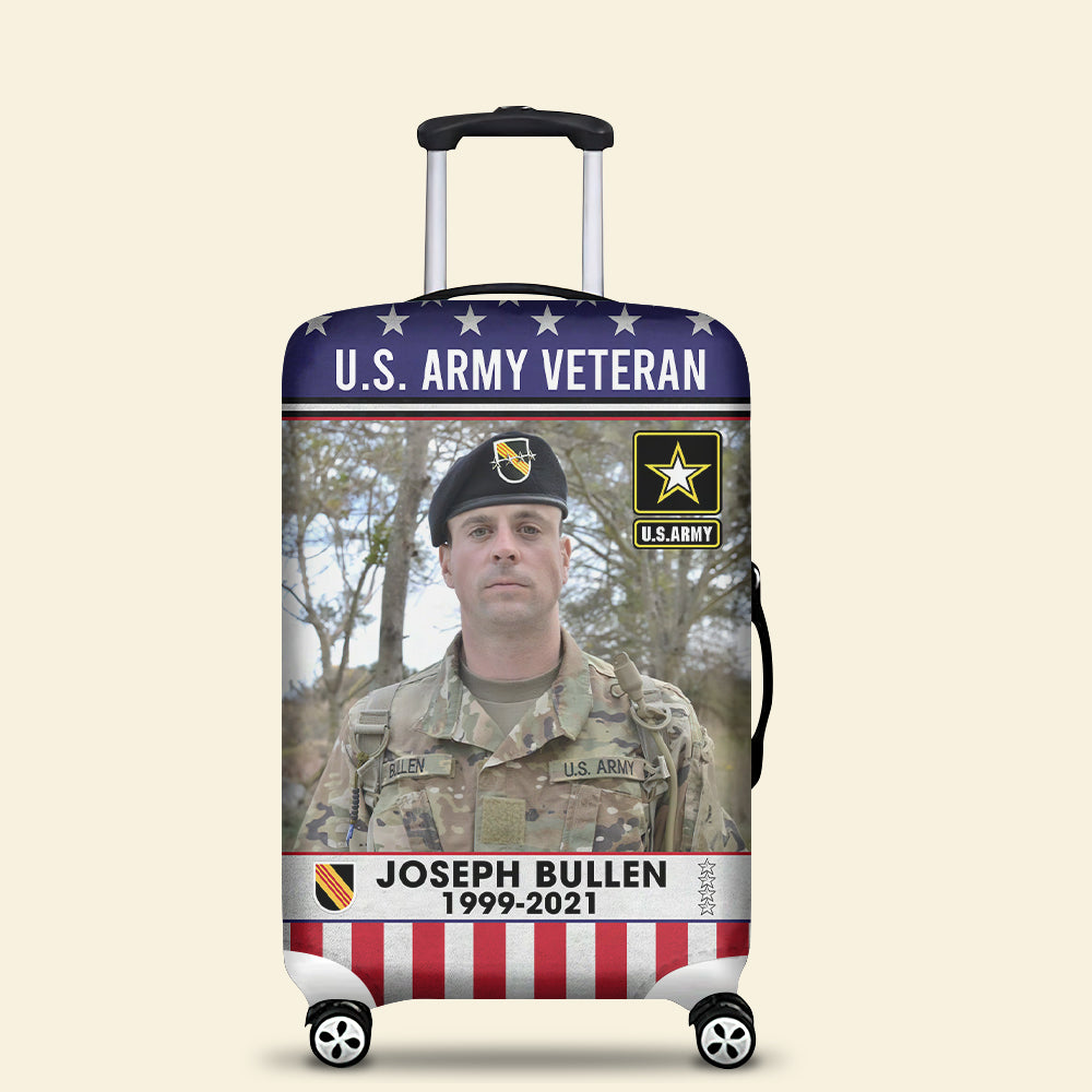 Personalized U.S. Army Veteran Luggage Cover