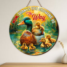 Load image into Gallery viewer, Mom, Thanks for Showing Us the Way - Personalized Wood Sign Gift for Mom &amp; Grandma Wood Sign PopCulturePrints
