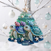Load image into Gallery viewer, Cherish Family Moments with Our Turtle Family Christmas Ornament - Personalized Gift for Families
