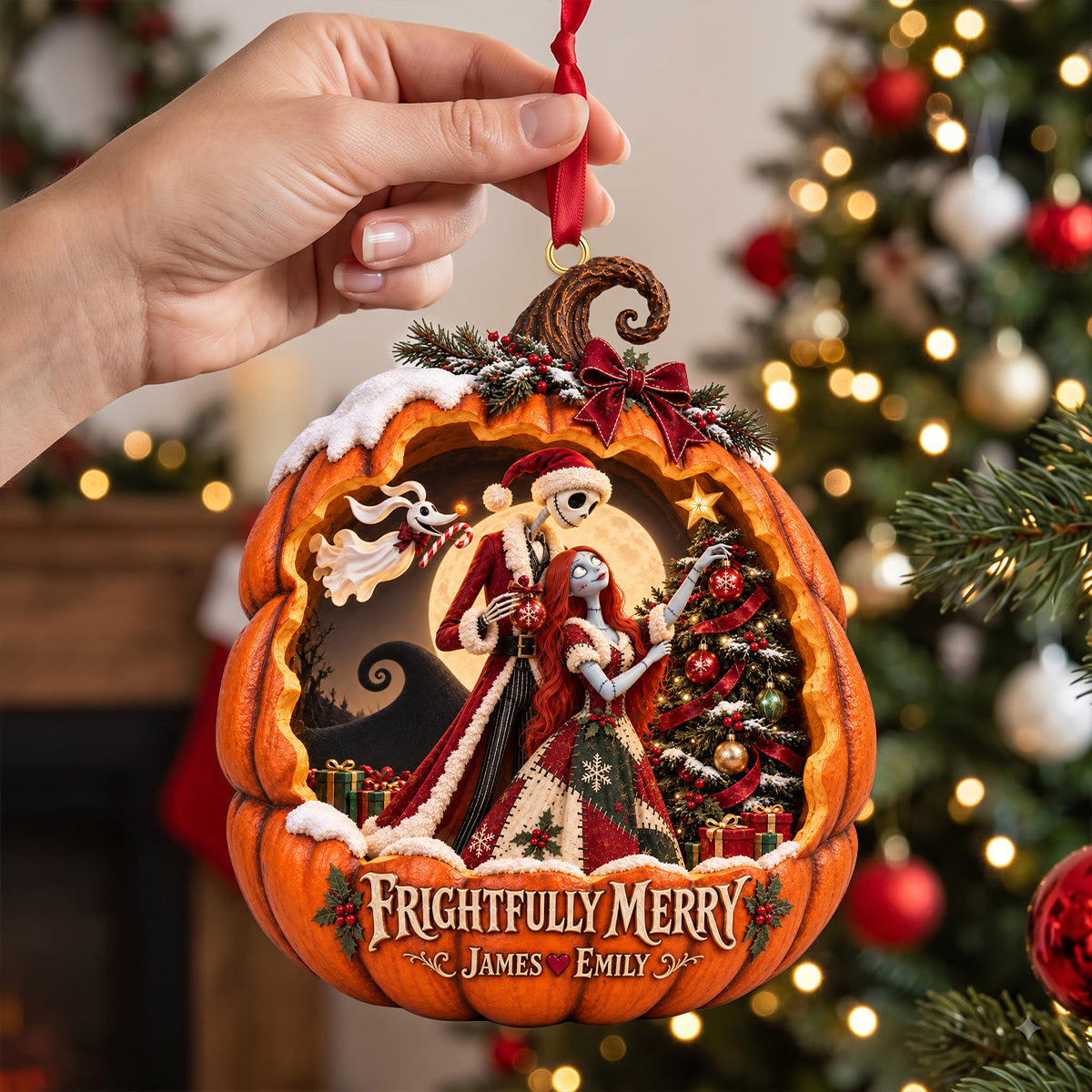 Spooky Couple Acrylic Ornament - Personalized Gifts For Couple 04hatn081026 Ornament PopCulturePrints