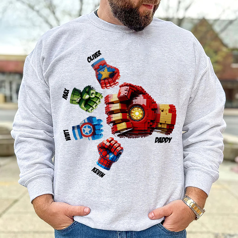 "Super Dad's Fist Bump Shirt" - Personalized Gift for Dad, Grandpa, and More! Shirts PopCulturePrints