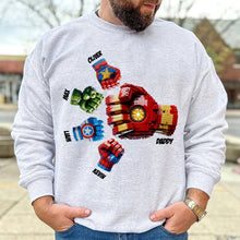 Load image into Gallery viewer, &quot;Super Dad&#39;s Fist Bump Shirt&quot; - Personalized Gift for Dad, Grandpa, and More! Shirts PopCulturePrints
