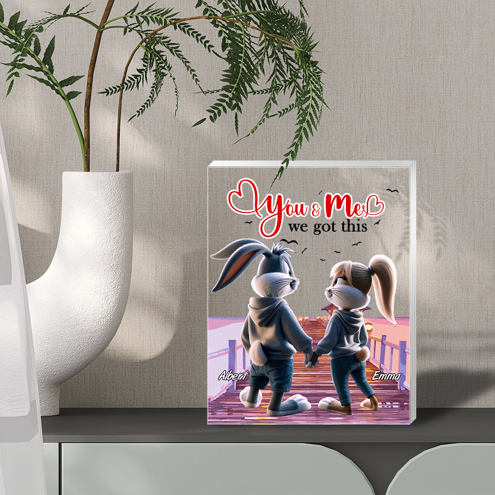 Personalized Couple Plaque: You & Me - We Got This Shaped Plaques PopCulturePrints