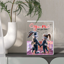 Load image into Gallery viewer, Personalized Couple Plaque: You &amp; Me - We Got This Shaped Plaques PopCulturePrints
