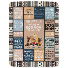 Load image into Gallery viewer, World&#39;s Best Dog Mom Ever - Personalized 3D Effect Fleece Blanket | Unique Gift for Dog Lovers, Moms, and Grandmas Fleece Blanket PopCulturePrints
