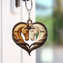 Load image into Gallery viewer, Love Unbridled: Personalized Horse Couple Keychain - Perfect Gifts for Couples Keychains PopCulturePrints

