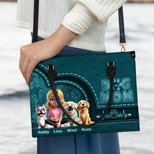 Load image into Gallery viewer, “A Loving Tribute to Dog Moms” - Personalized Leather Bag, Custom Gift for Pet Moms, Grandma, and Dog Lovers Leather Bag PopCulturePrints
