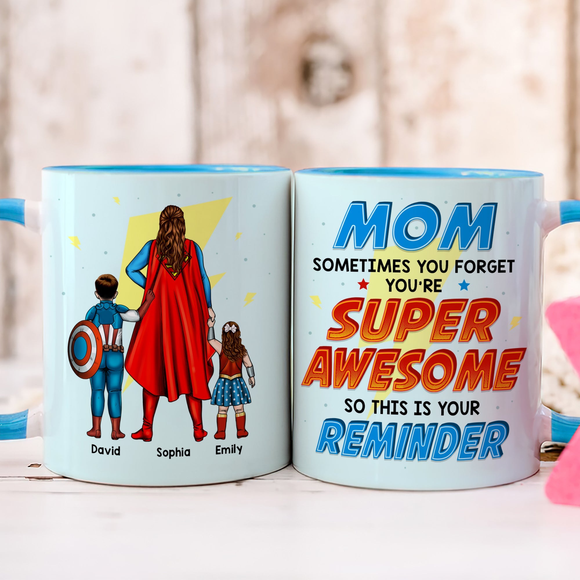Super Mom Personalized Coffee Mug - Awesome Reminder Gift Coffee Mug PopCulturePrints