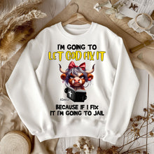 Load image into Gallery viewer, Let God Fix It Cat Sweatshirt Shirts PopCulturePrints
