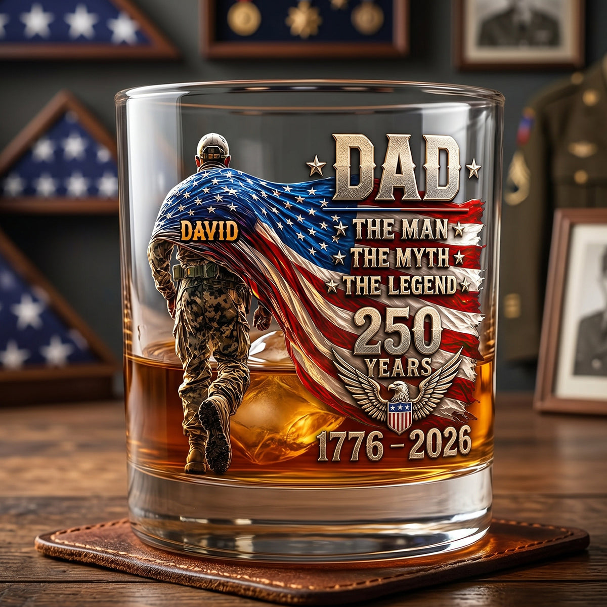 “The Man, The Myth, The Legend” - Personalized Glass Mug for Dad and Grandpa | Custom Gifts Glass PopCulturePrints