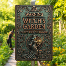 Load image into Gallery viewer, Witch's Garden Personalized Funny Metal Sign - A Unique Gift for Witch Lovers Metal Signs PopCulturePrints
