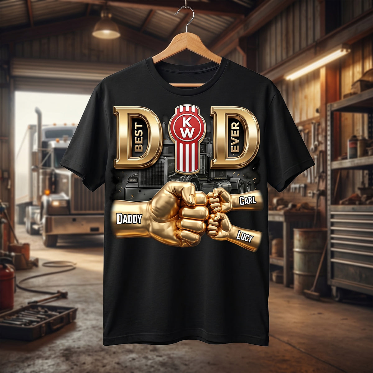 Best Dad Ever Trucker Shirt - Personalized Gift for Dads, Grandpas & More Shirts PopCulturePrints