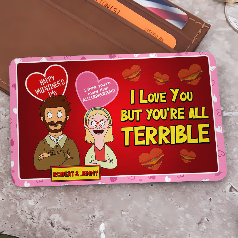 Personalized Funny Couple Wallet Card Wallet Card PopCulturePrints