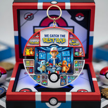 Load image into Gallery viewer, We Catch The Best Dad - Personalized Dad Magical Pocket Creature Acrylic Keychain Keychains PopCulturePrints
