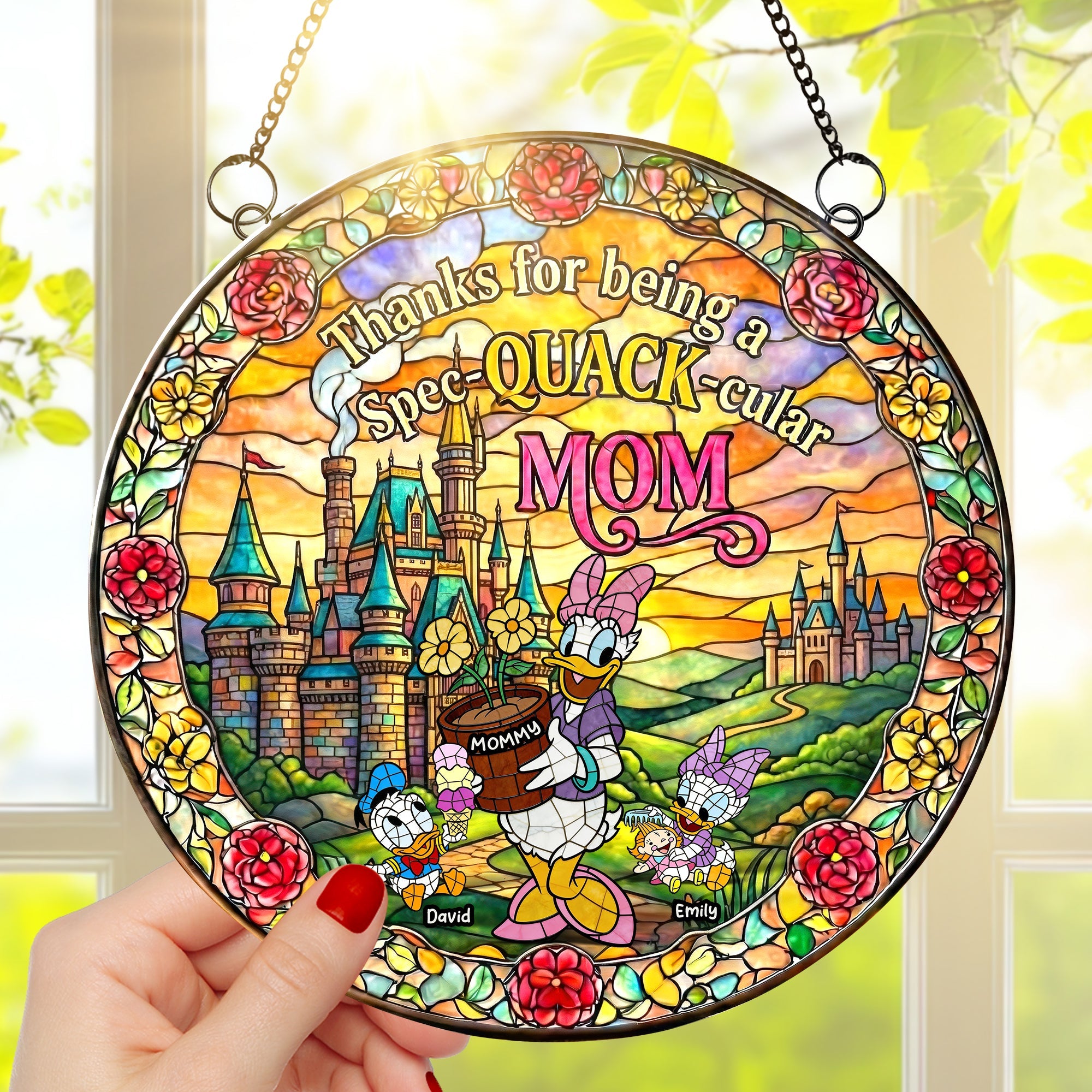 Thanks for Being a Spec-QUACK-ular MOM - Personalized Suncatcher Ornament for Mother's Day Ornament PopCulturePrints