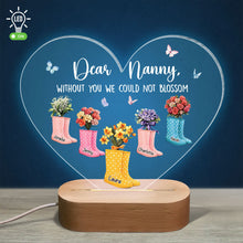 Load image into Gallery viewer, Dear Nanny, Without You We Could Not Blossom - Personalized LED Light Boot Flowers for Grandma Led Night Light PopCulturePrints
