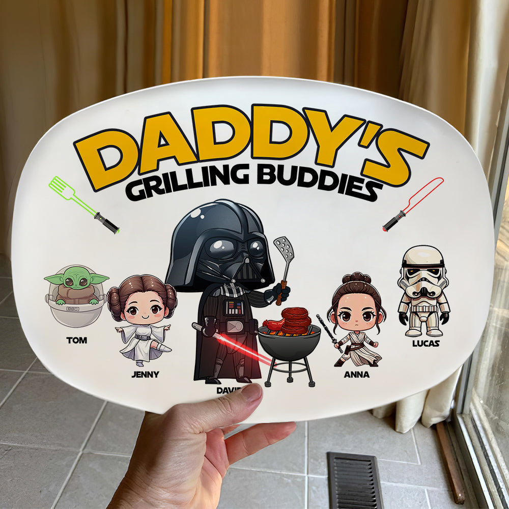 Personalized Star-Inspired Grilling Plate for Dad Plates PopCulturePrints
