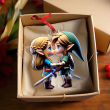 Load image into Gallery viewer, Personalized Zelda Christmas Ornament for Couples Ornament PopCulturePrints
