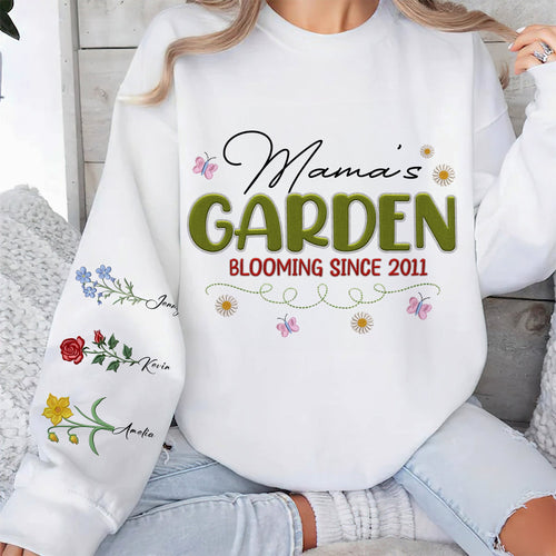 “A Garden of Love: Personalized & Customizable Embroidered Mom Shirt – Perfect Gift for Mom, Grandma & More” AOP Products PopCulturePrints