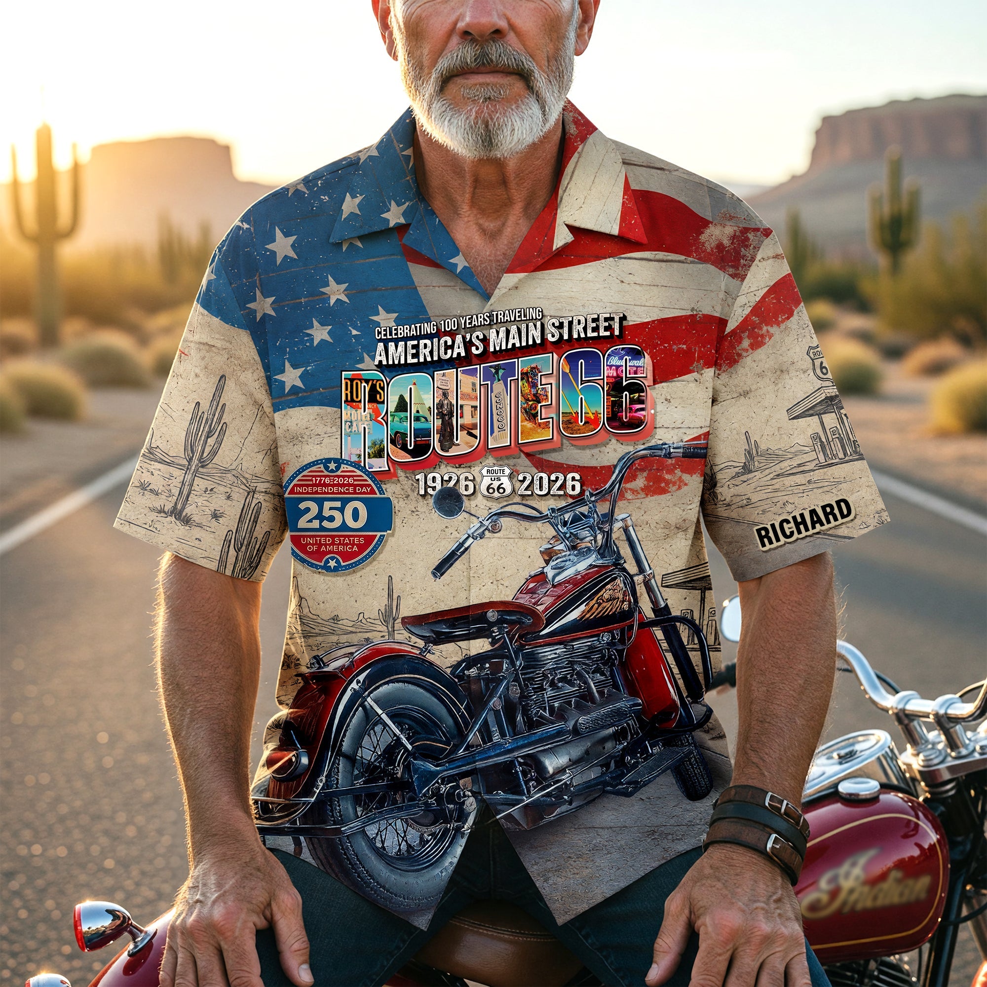 Celebrate the Spirit of Freedom - Heritage Road American Hawaiian Shirt - Personalized Gifts for Bikers Hawaiian Shirts PopCulturePrints