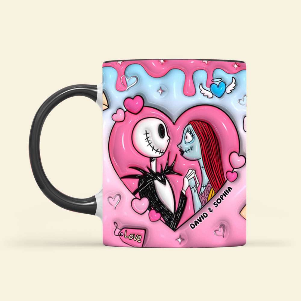 Personalized Themed Couples Mug - Jack & Sally Design