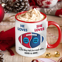 Load image into Gallery viewer, Custom American Football Couple Mug | Personalized Valentine&#39;s Day Gifts for Fans Coffee Mug PopCulturePrints

