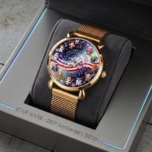 Load image into Gallery viewer, Celebrate Freedom with Our USA 250th Anniversary Mesh Strap Quartz Watch - Personalized Gift for Patriots Quartz Watch PopCulturePrints
