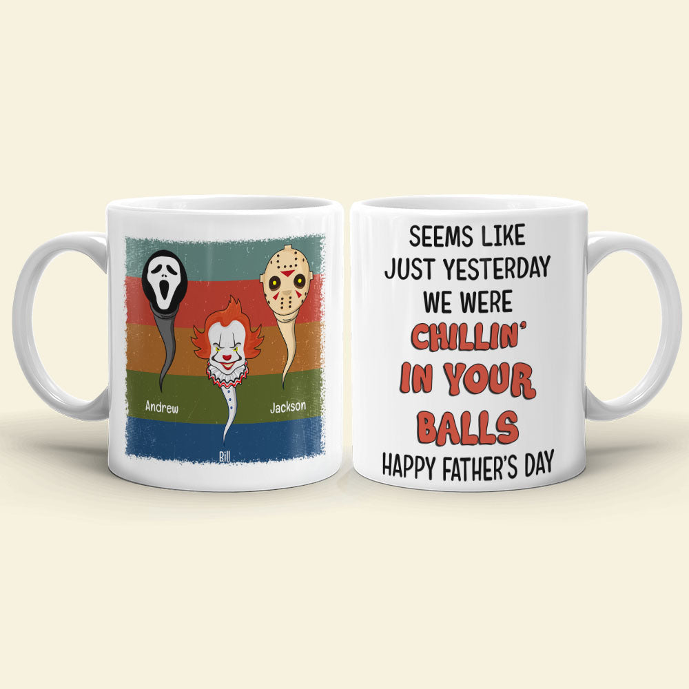 Chillin' in Your Balls Personalized Father's Day Mug Coffee Mug PopCulturePrints