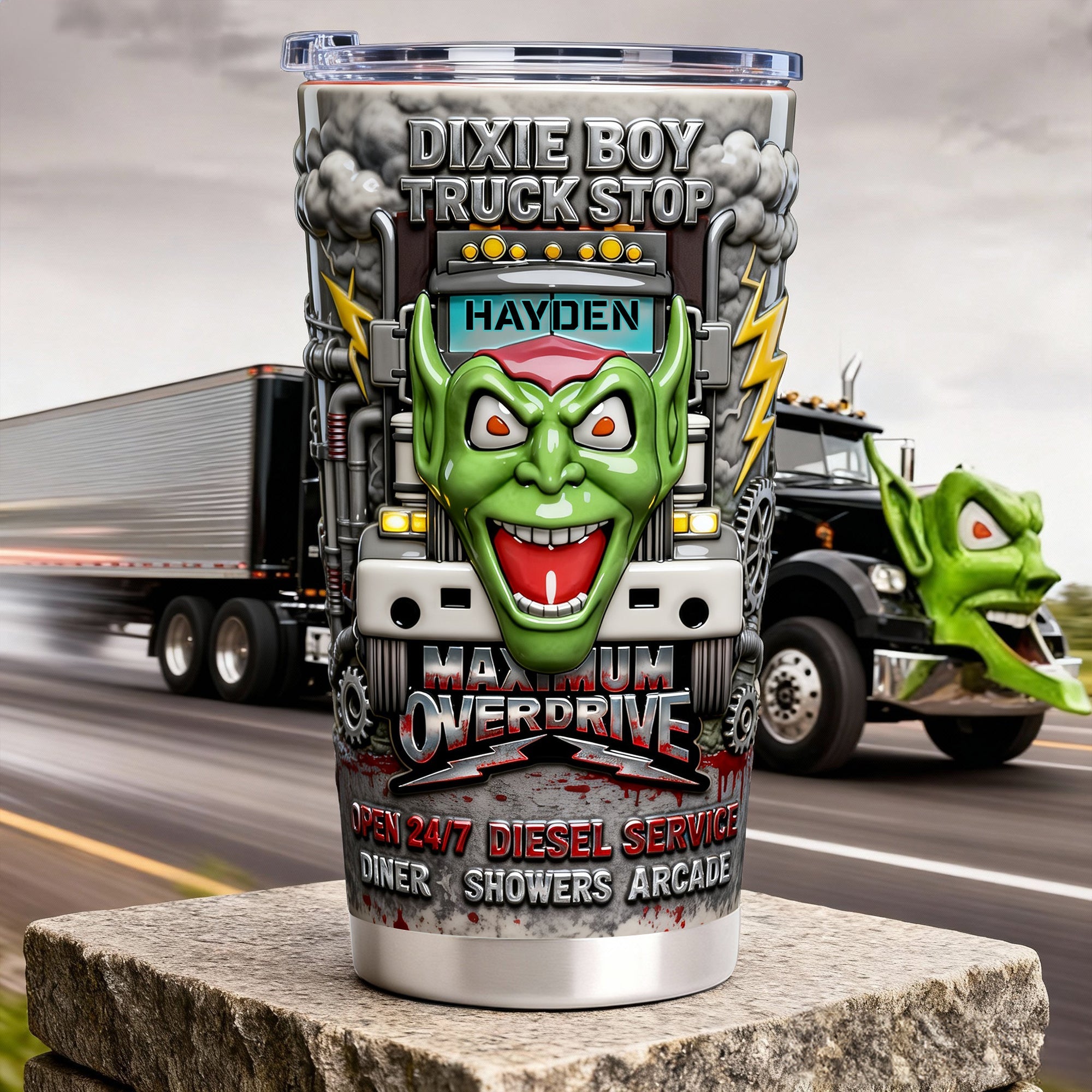 Fierce Trucking Spirit - Fierce Trucker 20oz Tumbler, Personalized Gift for Truck Drivers & Enthusiasts Tumbler Cup PopCulturePrints