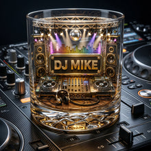 Load image into Gallery viewer, “Feel the Beat!” Custom Party Beats Round Glass - Personalized Gift for Music Lovers Glass PopCulturePrints
