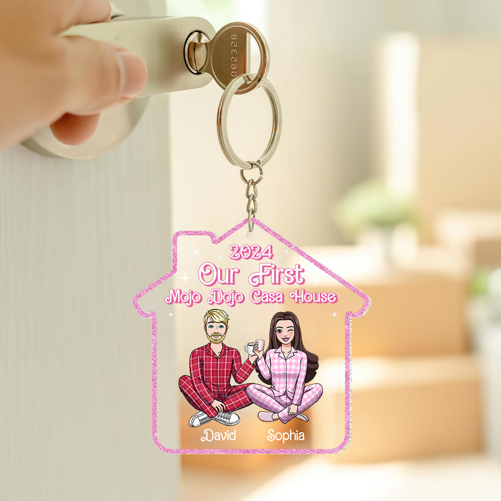 Our First Mojo Dojo Casa House Keychain - Personalized Gift for Couples Keychains PopCulturePrints