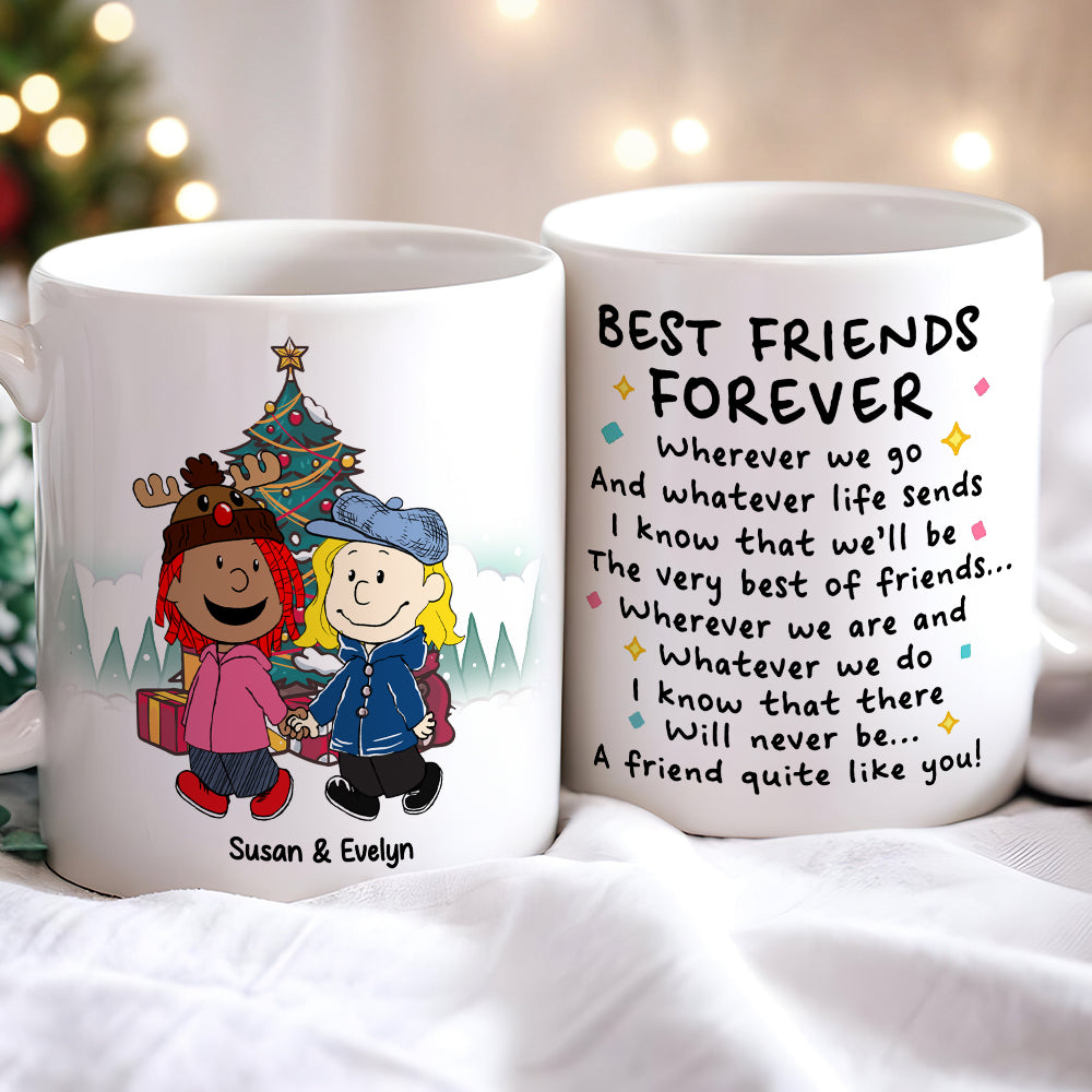 Personalized Best Friends Christmas Mug Coffee Mug PopCulturePrints