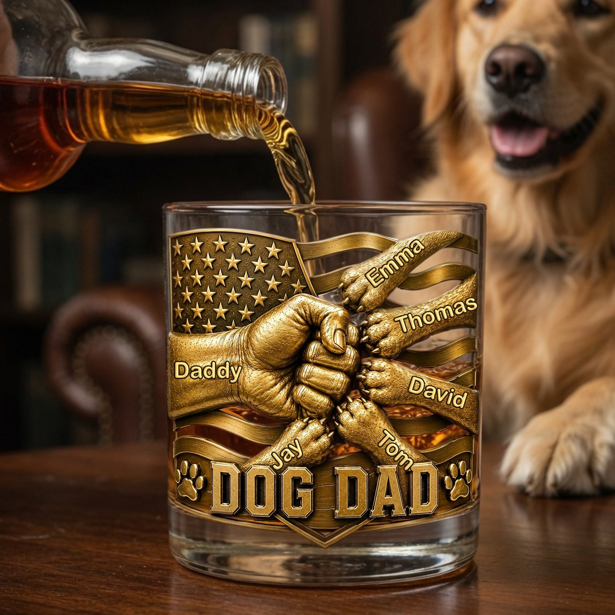 “Cheers to the Best Dog Dads!” - Personalized Drinking Glass, Custom Gift for Dads, Grandpas, and Dog Lovers Glass PopCulturePrints