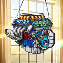 Load image into Gallery viewer, Rev Up Your Passion! Custom Hot Rod Engine Suncatcher Ornament - Perfect Gift for Car Lovers Ornament PopCulturePrints
