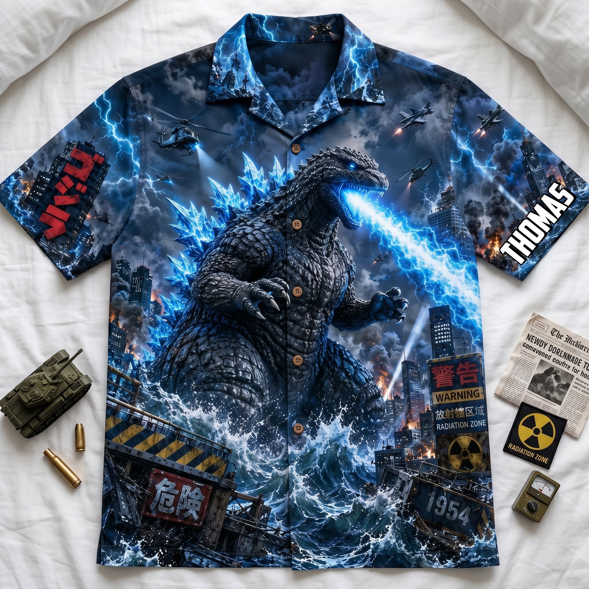 Unleash Your Inner Legend - Personalized Godzilla Hawaiian Shirt - Unique Gift for Fans and Collectors Hawaiian Shirts PopCulturePrints