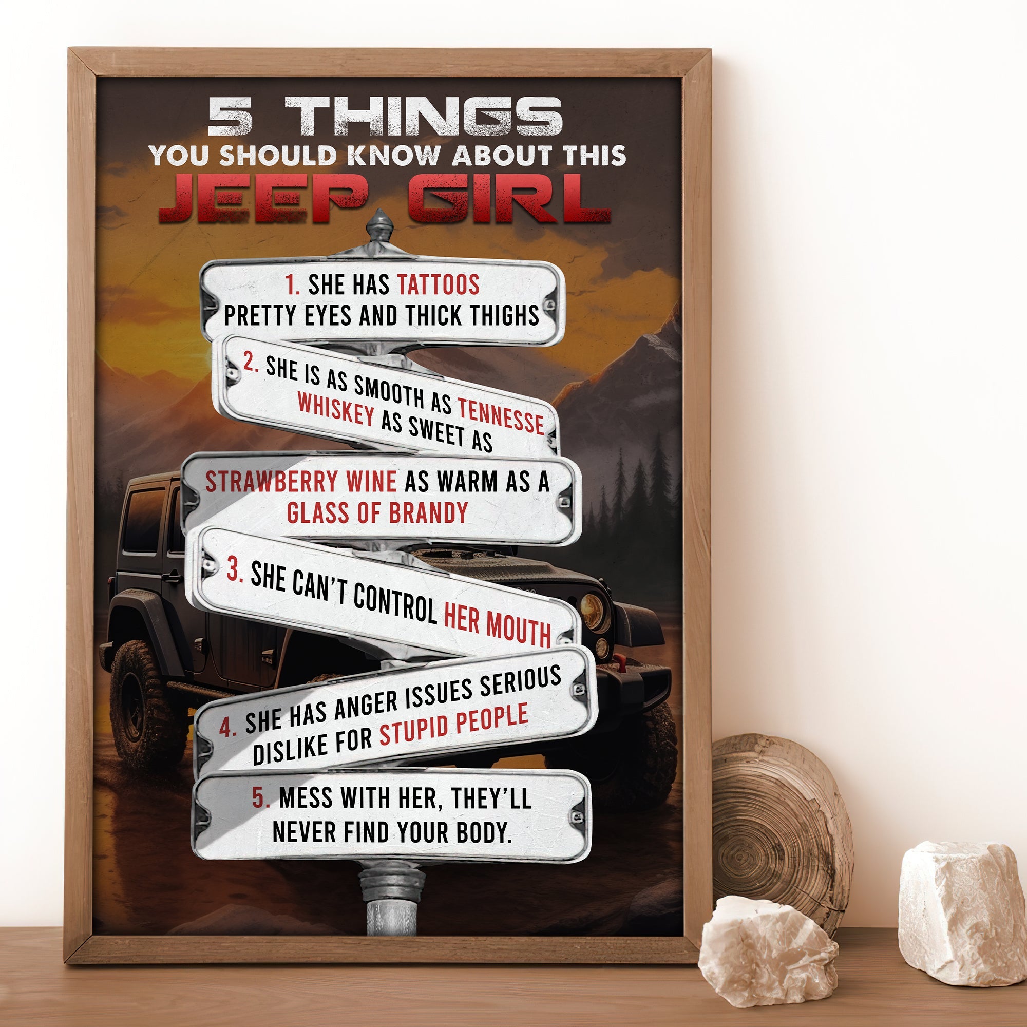 5 Things You Should Know About This Jeep Girl - Wooden Sign