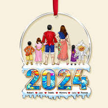Load image into Gallery viewer, Personalized Family Acrylic Ornament - Custom Name &amp; Year 2024 Ornament PopCulturePrints
