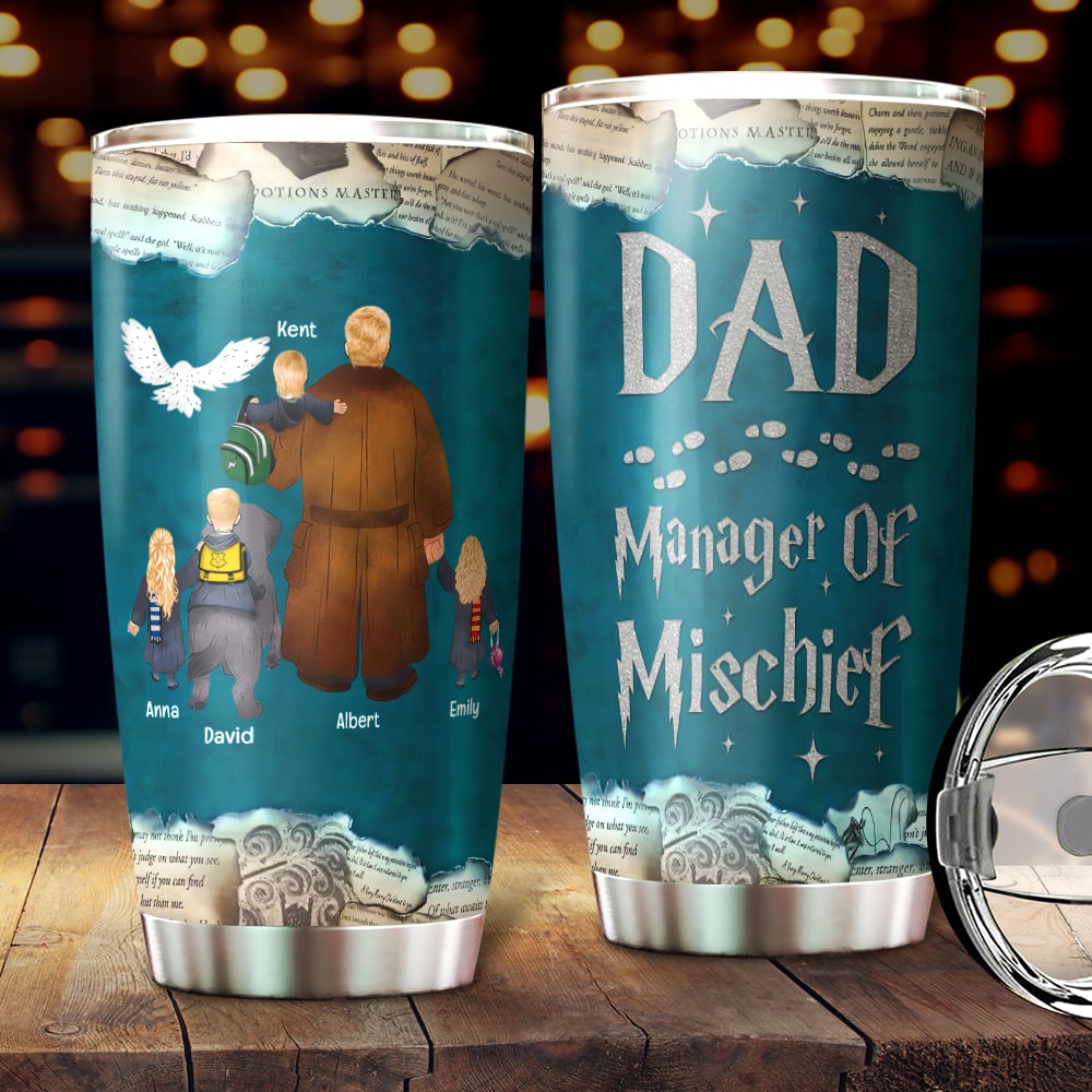 Personalized Magical Dad Tumbler - Manager of Mischief