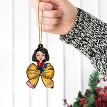 Load image into Gallery viewer, Personalized Teacher Ornament - Custom Coquette Bow Gift Ornament PopCulturePrints
